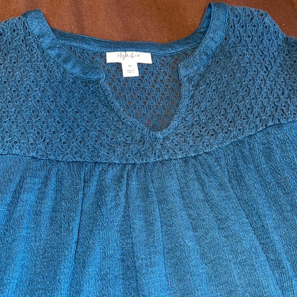 Style & Co Crochet-Trim Top 0x New - Picture 3 of 7